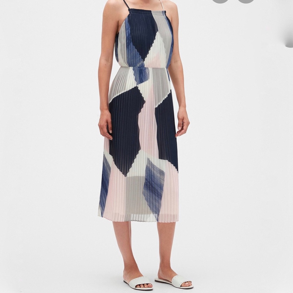 Banana Republic Pleated Colorblock Dress / 4